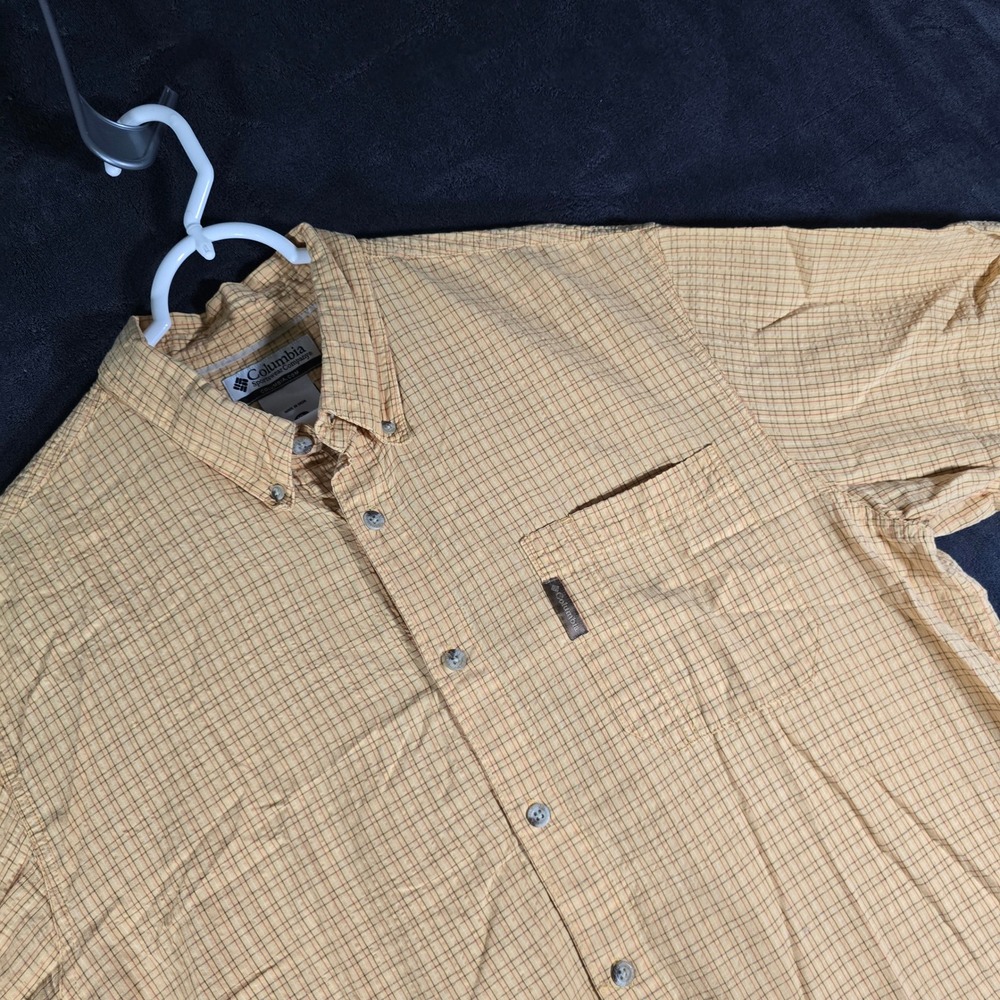 Columbia Button Down Shirt Plaid Short Sleeve Outdoor Casual‎ XL